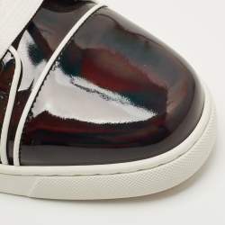 Pre Owned Christian Louboutin Black Patent Leather Fun Vieira Low Top Sneakers Size 40