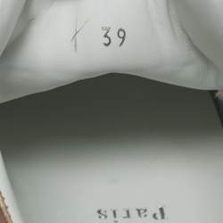 Pre Owned Christian Louboutin Rose Gold Leather and Suede Fun Vieira Low Top Sneakers Size 39