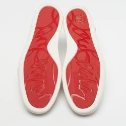 Pre Owned Christian Louboutin Rose Gold Leather and Suede Fun Vieira Low Top Sneakers Size 39