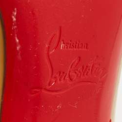 Pre Owned Christian Louboutin Beige Patent Leather Very Prive Peep Toe Pumps Size 37