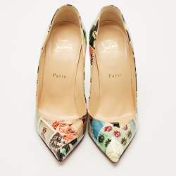 Pre Owned Christian Louboutin Multicolor Patent Leather Pigalle Follies Pumps Size 37.5