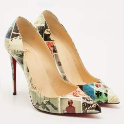 Pre Owned Christian Louboutin Multicolor Patent Leather Pigalle Follies Pumps Size 37.5