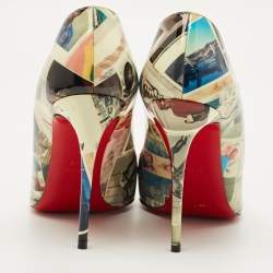 Pre Owned Christian Louboutin Multicolor Patent Leather Pigalle Follies Pumps Size 37.5