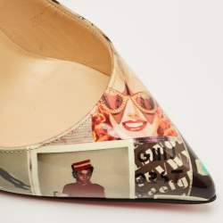 Pre Owned Christian Louboutin Multicolor Patent Leather Pigalle Follies Pumps Size 37.5