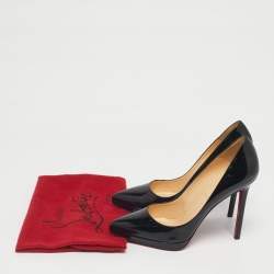 Pre Owned Christian Louboutin Black Patent Leather Pigalle Plato Pointed Toe Pumps Size 39.5