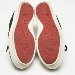 مملوكة مسبقًا Christian Louboutin Black Suede Happyrui Spikes Sneakers Size 45