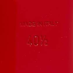 Pre Owned Christian Louboutin Black Patent Leather and Mesh Guni Spiked Peep Toe Platform Pumps Size 40.5