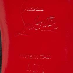 Pre Owned حذاء كعب عالي كريستيان لوبوتان فيري برايف جلد أسود مقاس 40.5