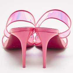Pre Owned Christian Louboutin Pink PVC Just Loubi Slide Sandals Size 39.5