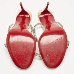 مملوكة مسبقًا صندل كريستيان لوبوتان جولد باتنت لذر و بي في سي "جاست كوين" سلايد مقاس 36