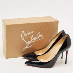 مملوكة مسبقًا Christian Louboutin Black Patent Leather Kate Pumps Size 38