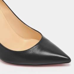 Pre Owned Christian Louboutin Black Leather Pigalle Pointed Toe Pumps Size 40