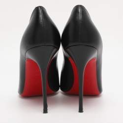 Pre Owned Christian Louboutin Black Leather Pigalle Pointed Toe Pumps Size 40