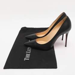 Pre Owned Christian Louboutin Black Leather Pigalle Pointed Toe Pumps Size 40