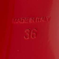 مملوكة مسبقًا حذاء كعب عالي كريستيان لوبوتان بيجال فولي جلد لامع أزرق فاتح مقاس 36