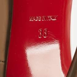 Pre Owned Christian Louboutin Beige Patent Leather So Kate Pumps Size 38