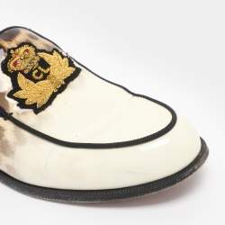 مملوكة مسبقًا حذاء لوفرز كريستيان لوبوتان لوبيروزا جلد براءات اختراع بطبعة الليوبارد الكريمي مقاس 38.5