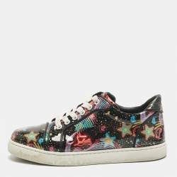 Pre Owned Christian Louboutin Multicolor Patent Leather Louis Junior Low Top Sneakers Size 39.5