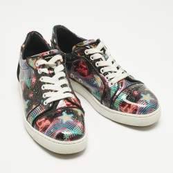 Pre Owned Christian Louboutin Multicolor Patent Leather Louis Junior Low Top Sneakers Size 39.5