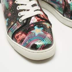Pre Owned Christian Louboutin Multicolor Patent Leather Louis Junior Low Top Sneakers Size 39.5