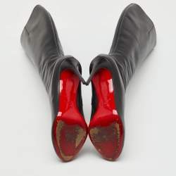 مملوكة مسبقًا حذاء بوت كريستيان لوبوتان بوتاليلي جلد أسود بطول الركبة مقاس 38