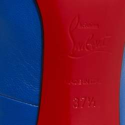 Pre Owned Christian Louboutin Blue Leather So Kate Pumps Size 37.5