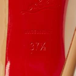 Pre Owned Christian Louboutin Beige Patent Leather So Kate Pumps Size 37.5