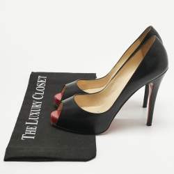 Pre Owned Christian Louboutin Black Leather New Very Prive Pumps Size 37.5