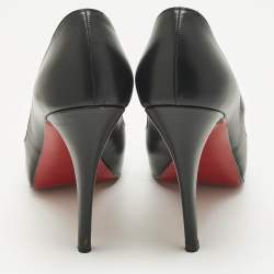 Pre Owned Christian Louboutin Black Leather New Very Prive Pumps Size 37.5