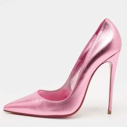 Pre Owned Christian Louboutin Metallic Leather So Kate Pumps Size 39
