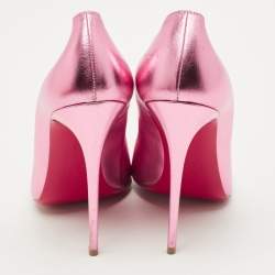 Pre Owned Christian Louboutin Metallic Leather So Kate Pumps Size 39
