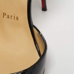 Pre Owned Christian Louboutin Black Patent Leather Iriza D'orsay Pumps Size 37.5