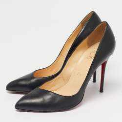 Pre Owned Christian Louboutin Black Leather Corneille Pumps Size 39
