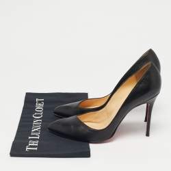 Pre Owned Christian Louboutin Black Leather Corneille Pumps Size 39