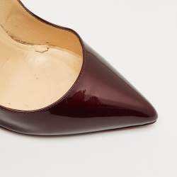 Pre Owned Christian Louboutin Burgundy Patent Leather Pigalle Pumps Size 37
