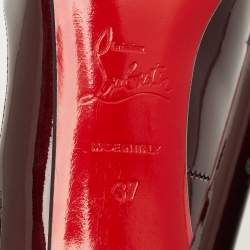 Pre Owned Christian Louboutin Burgundy Patent Leather Pigalle Pumps Size 37