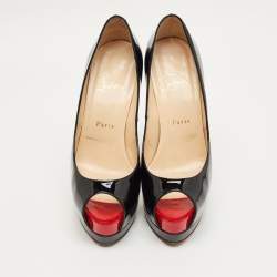 Pre Owned Christian Louboutin Black Patent Leather Palais Royal Pumps Size 38