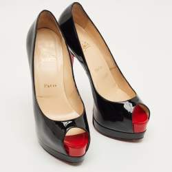 Pre Owned Christian Louboutin Black Patent Leather Palais Royal Pumps Size 38