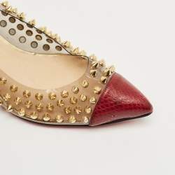 Pre Owned Christian Louboutin Tricolor Karung Leather and PVC Spike Me Pumps Size 37