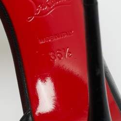 Pre Owned Christian Louboutin Black Leather Irishell Pumps Size 36.5