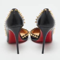 Pre Owned Christian Louboutin Black Leather Irishell Pumps Size 36.5
