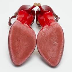 Pre Owned Christian Louboutin Burgundy Patent Leather Vampana Mary Jane Pumps Size 36