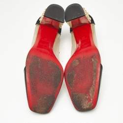 Pre Owned Christian Louboutin Transparent/Black Patent And PVC Gallica Pumps Size 37