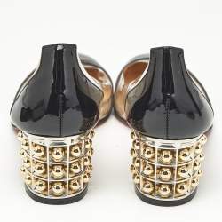 Pre Owned Christian Louboutin Transparent/Black Patent And PVC Gallica Pumps Size 37