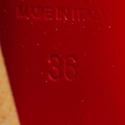 Pre Owned Christian Louboutin Beige Leather Cut Out Pampas Peep Toe Pumps Size 36