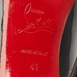 Pre Owned Christian Louboutin Black Patent Leather And Mesh Pyrami Pumps Size 41
