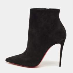 Pre Owned Christian Louboutin Black Suede So Kate Ankle Boots Size 40
