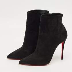 Pre Owned Christian Louboutin Black Suede So Kate Ankle Boots Size 40