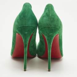 Pre Owned Christian Louboutin Green Suede So Kate Pumps Size 38.5