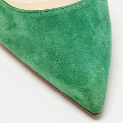 Pre Owned Christian Louboutin Green Suede So Kate Pumps Size 38.5
